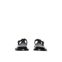 Mules salomés en cuir verni - Noir