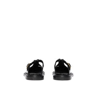 Mules salomés en cuir verni - Noir