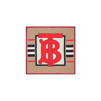 ARCHIVE BEIGE Carré de soie Monogram avec rayures iconiques
