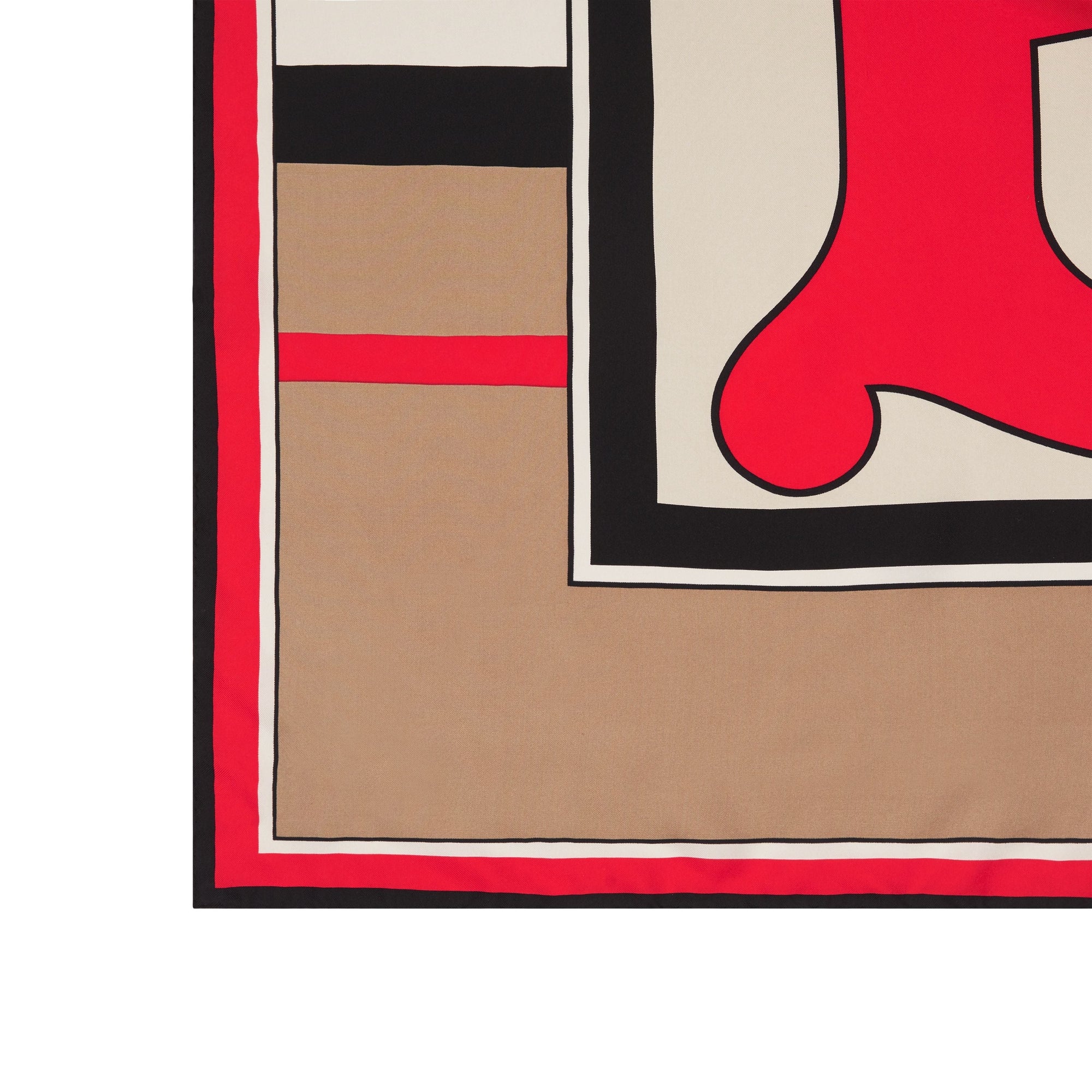 Carré de soie monogram avec rayures iconiques - Beige d'archive