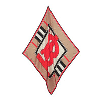 ARCHIVE BEIGE Carré de soie Monogram avec rayures iconiques