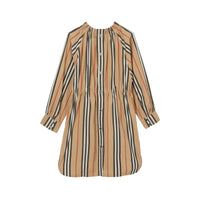 Robe en popeline de coton à rayures iconiques - Beige d'archive