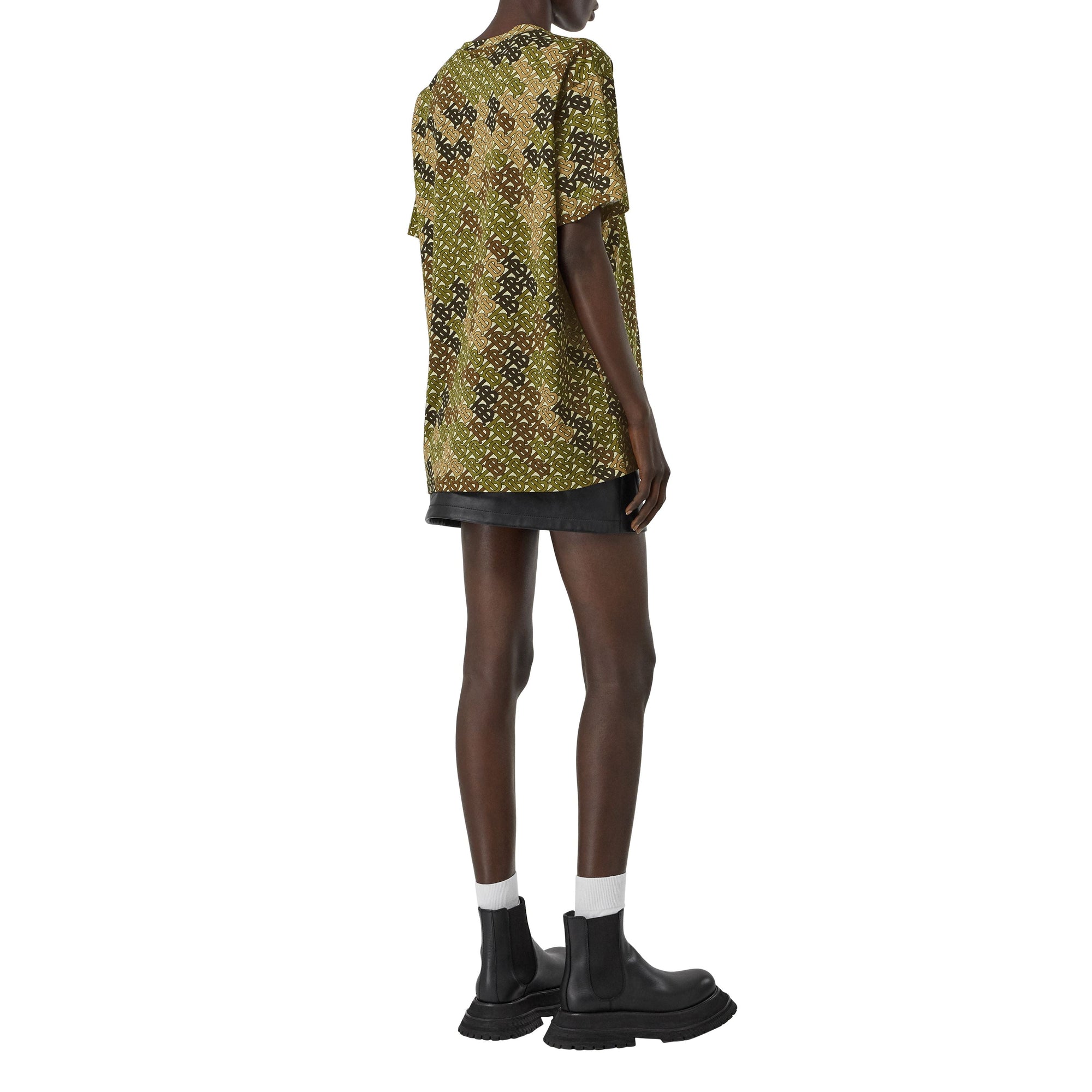 KHAKI GREEN IP PAT T-shirt oversize en coton Monogram avec logo