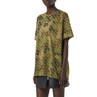 KHAKI GREEN IP PAT T-shirt oversize en coton Monogram avec logo