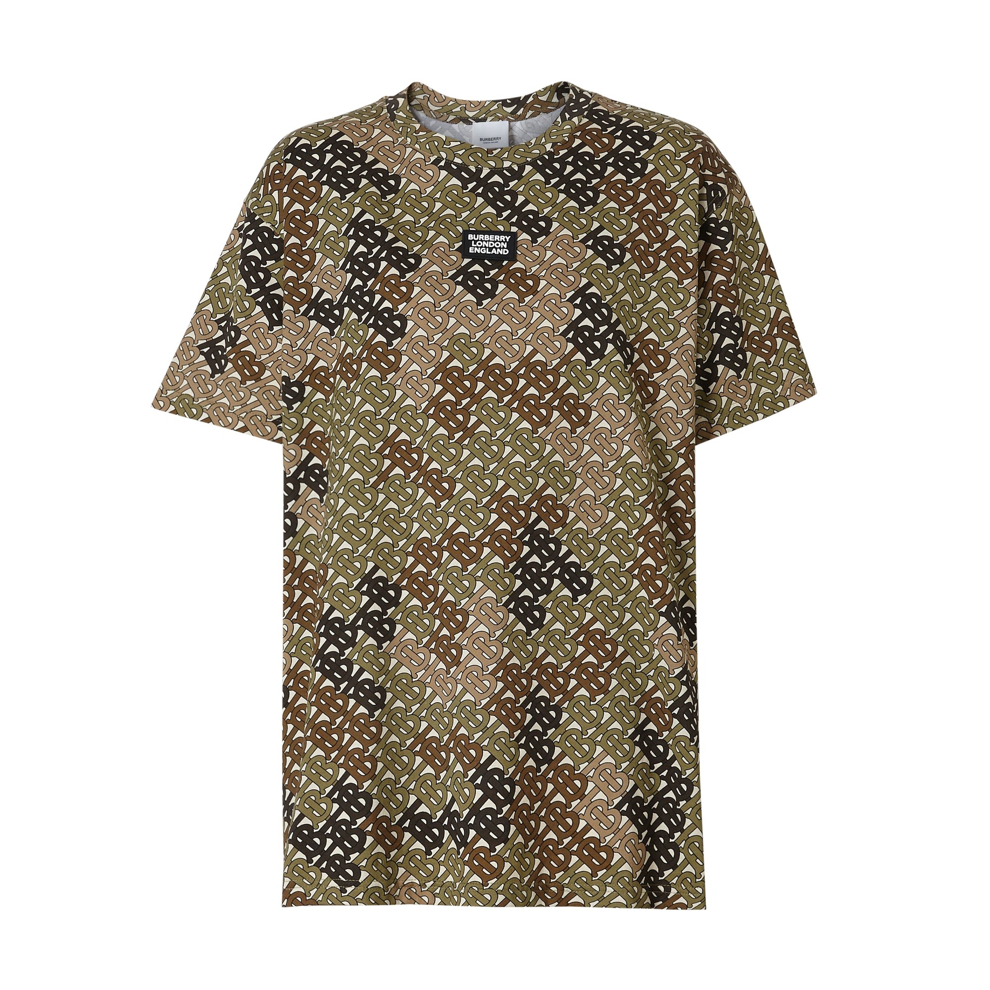 KHAKI GREEN IP PAT T-shirt oversize en coton Monogram avec logo