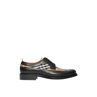 BLACK/ARCHIVE BEIGE Derbies en cuir et Vintage check avec détails richelieu