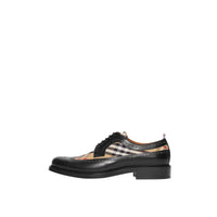 BLACK/ARCHIVE BEIGE Derbies en cuir et Vintage check avec détails richelieu