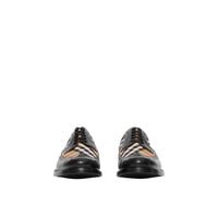 BLACK/ARCHIVE BEIGE Derbies en cuir et Vintage check avec détails richelieu