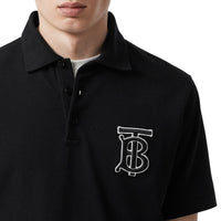 BLACK Polo oversize en piqué de coton Monogram