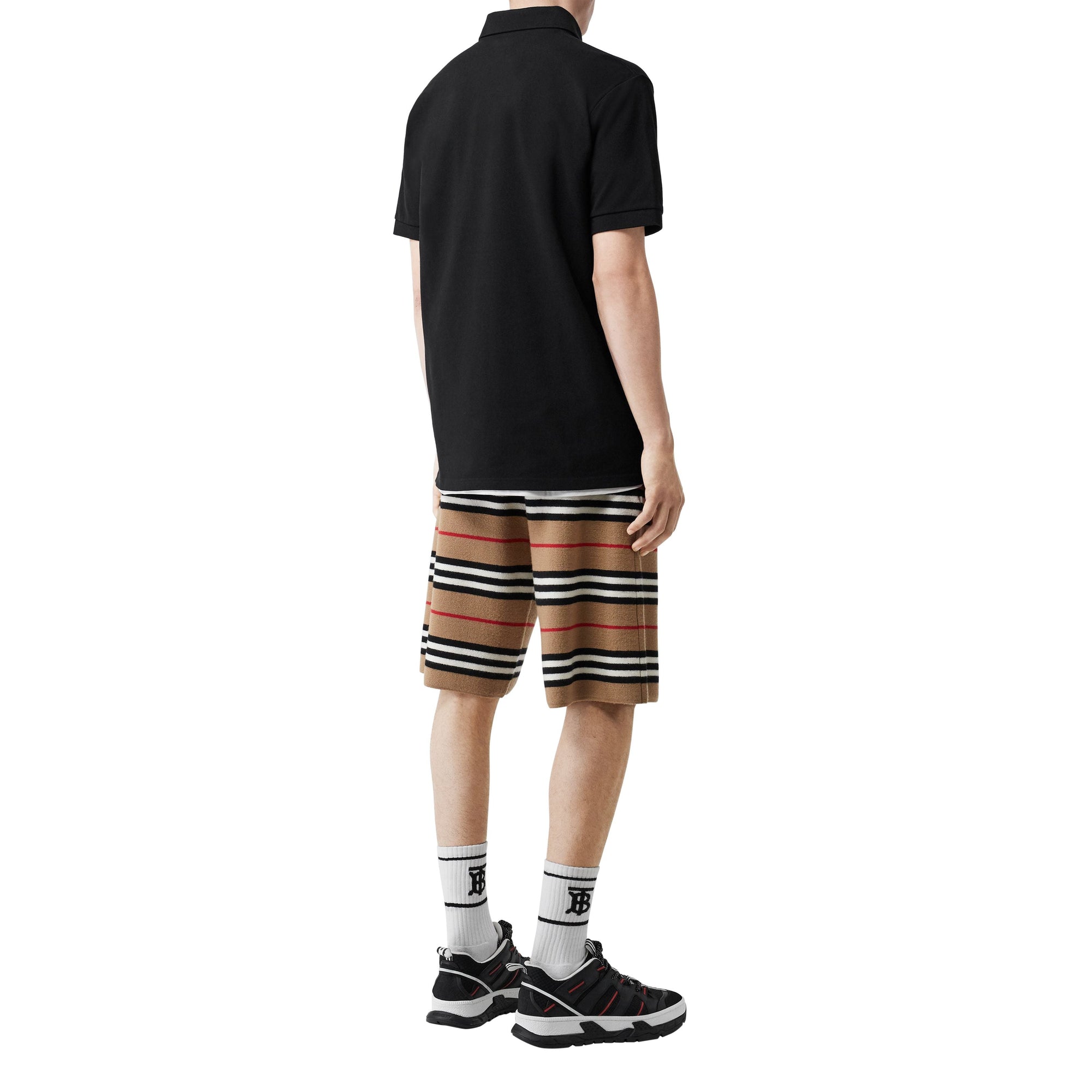 BLACK Polo oversize en piqué de coton Monogram