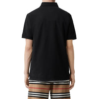 BLACK Polo oversize en piqué de coton Monogram