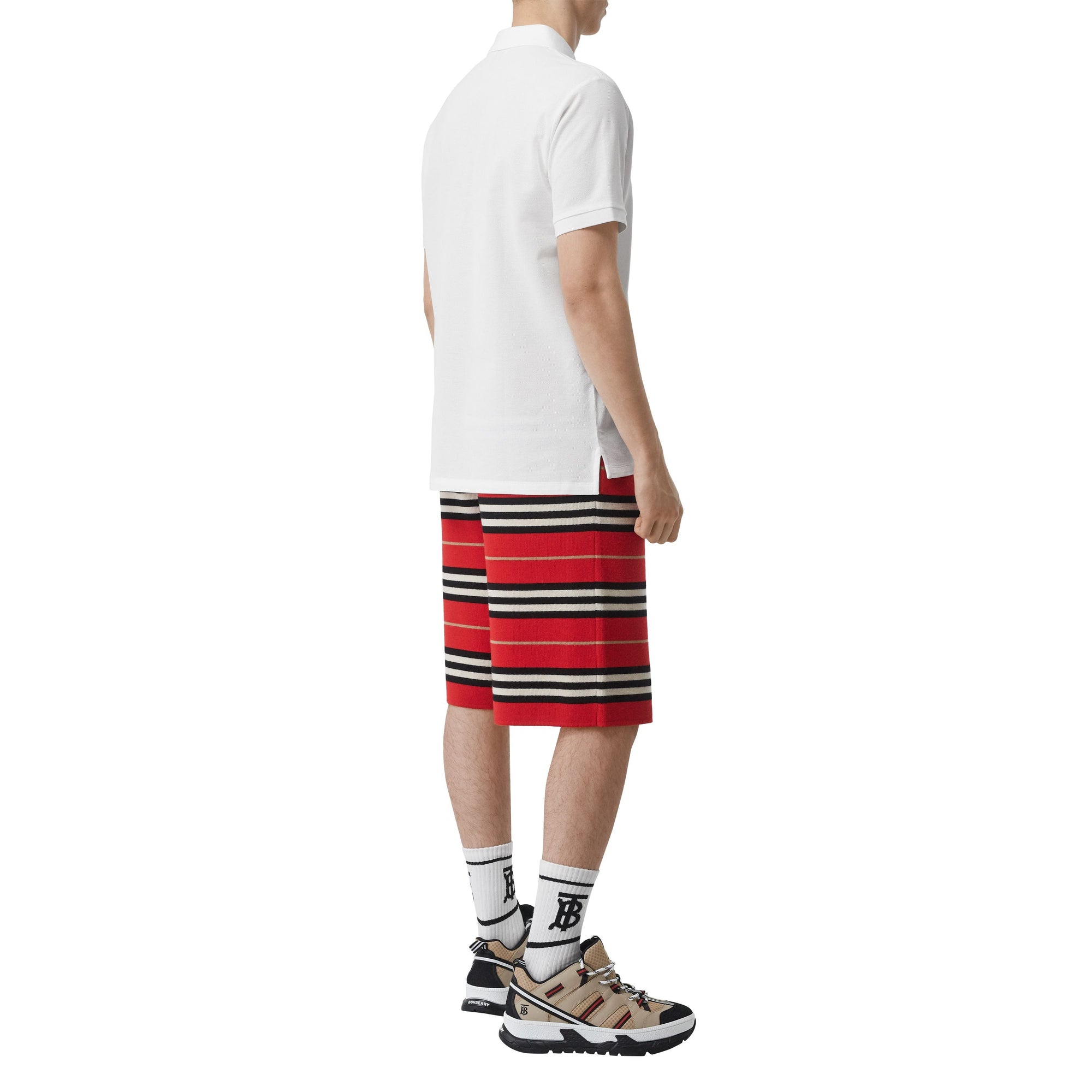 WHITE Polo oversize en piqué de coton Monogram