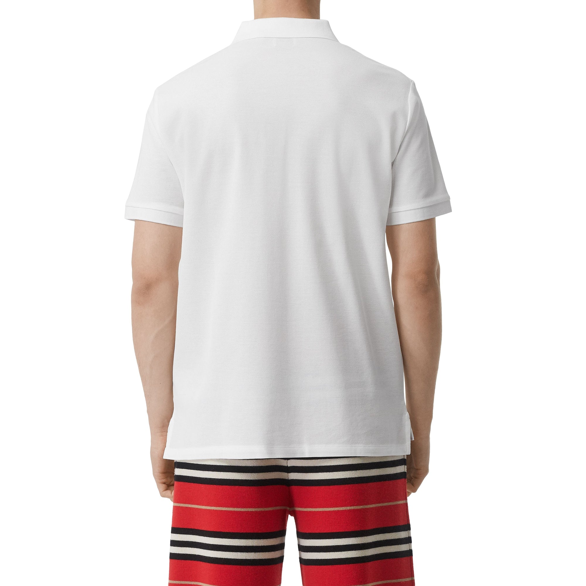 WHITE Polo oversize en piqué de coton Monogram