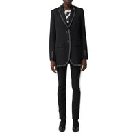 Veste tailleur en laine avec anneau - Noir