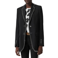 Veste tailleur en laine avec anneau - Noir