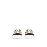 BLACK/ARCHIVEBEIGE Sneakers en coton Vintage check et cuir velours