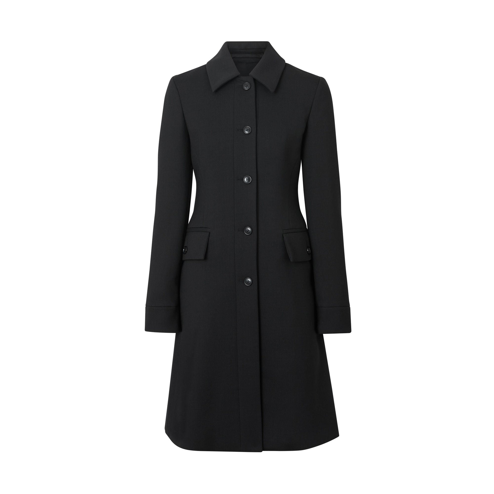 BLACK Manteau ajusté en laine et soie