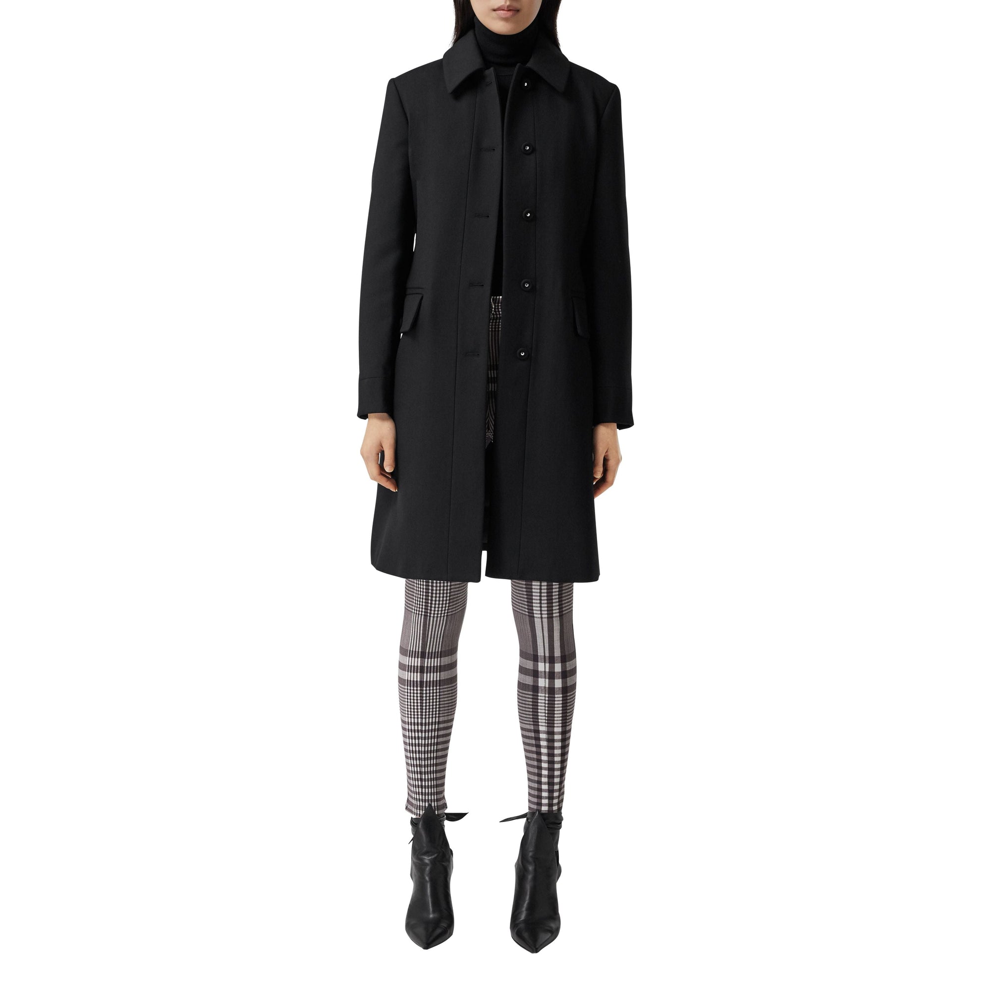 BLACK Manteau ajusté en laine et soie