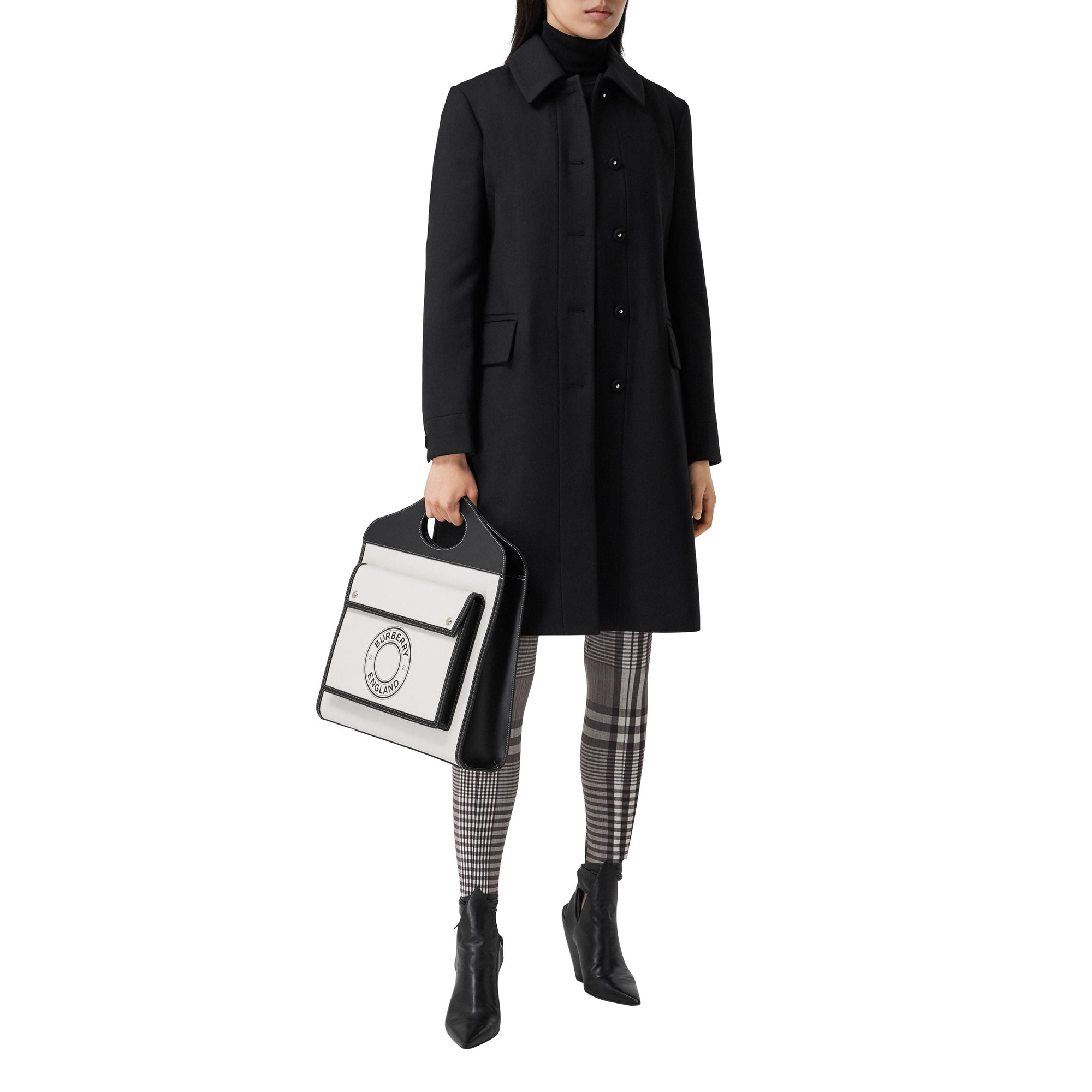 BLACK Manteau ajusté en laine et soie