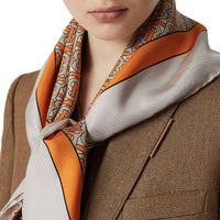 Carré de soie monogram - Orange vif