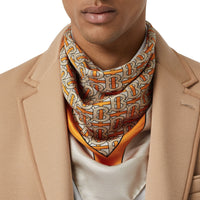 Carré de soie monogram - Orange vif