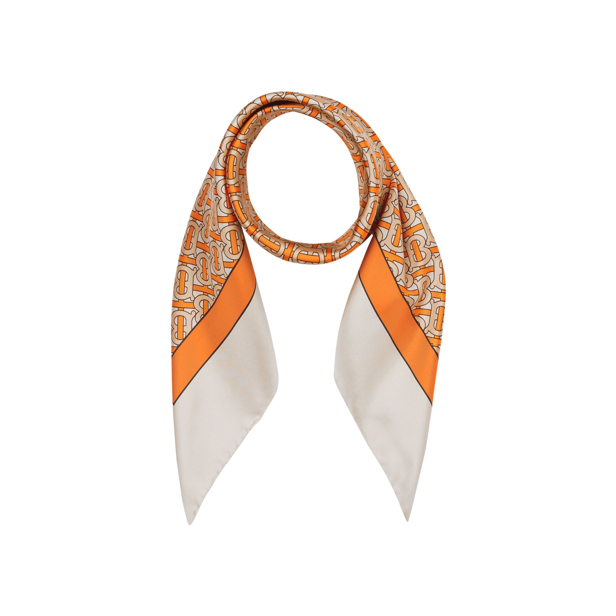Carré de soie monogram - Orange vif