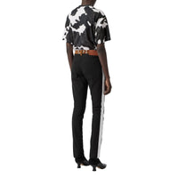 Jean droit en denim japonais avec imprimé daim - Noir