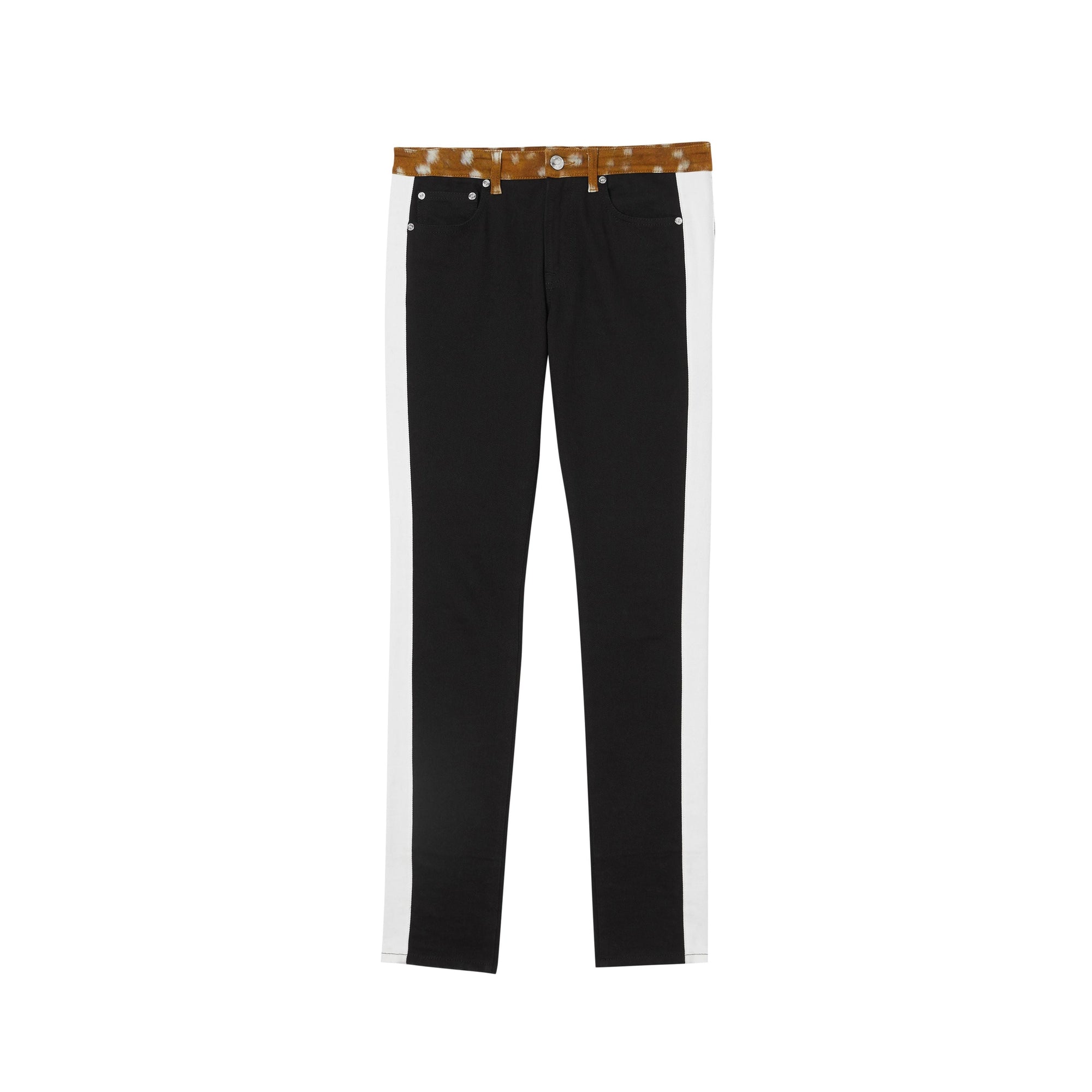 Jean droit en denim japonais avec imprimé daim - Noir