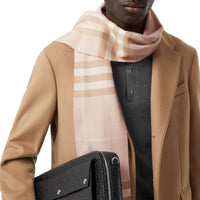 Écharpe classique en cachemire check - Blush