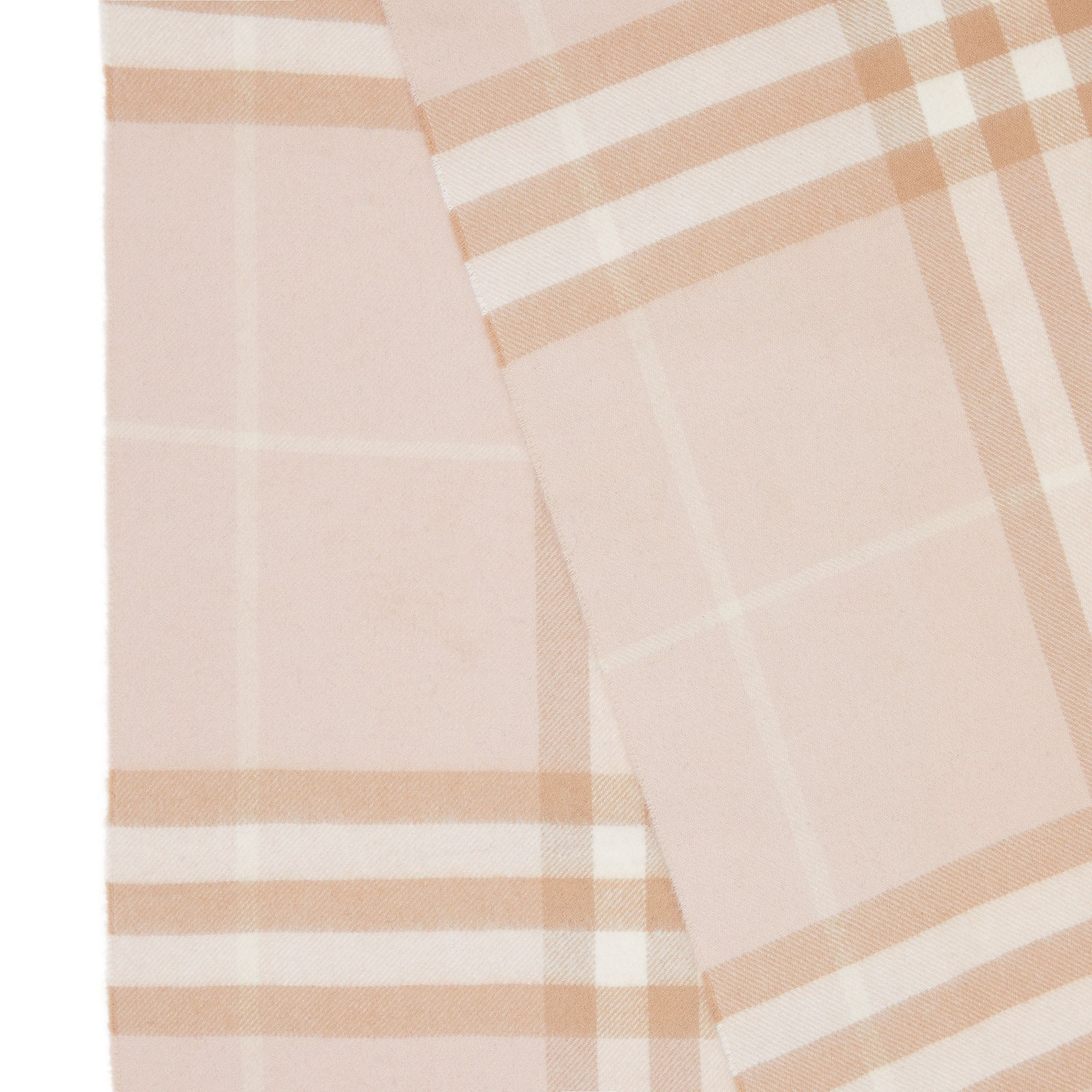 Écharpe classique en cachemire check - Blush