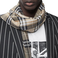 Maxi écharpe légère en laine et soie Vintage check - Miel Pâle