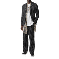 Maxi écharpe légère en laine et soie Vintage check - Miel Pâle