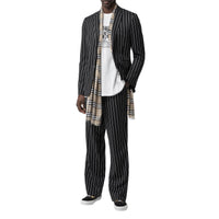 Maxi écharpe légère en laine et soie vintage check - Miel pâle