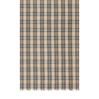 Maxi écharpe légère en laine et soie vintage check - Miel pâle