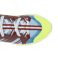 Sneakers union en nylon - Bleu & bourgogne