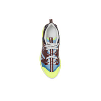 Sneakers union en nylon - Bleu & bourgogne
