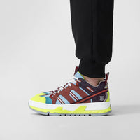 Sneakers union en nylon - Bleu & bourgogne