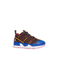 COFFEE/BLUE Sneakers Union en nylon et mesh