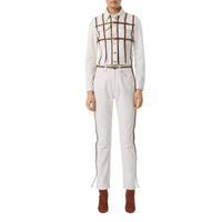 OFF WHITE Jean droit avec harnais en cuir