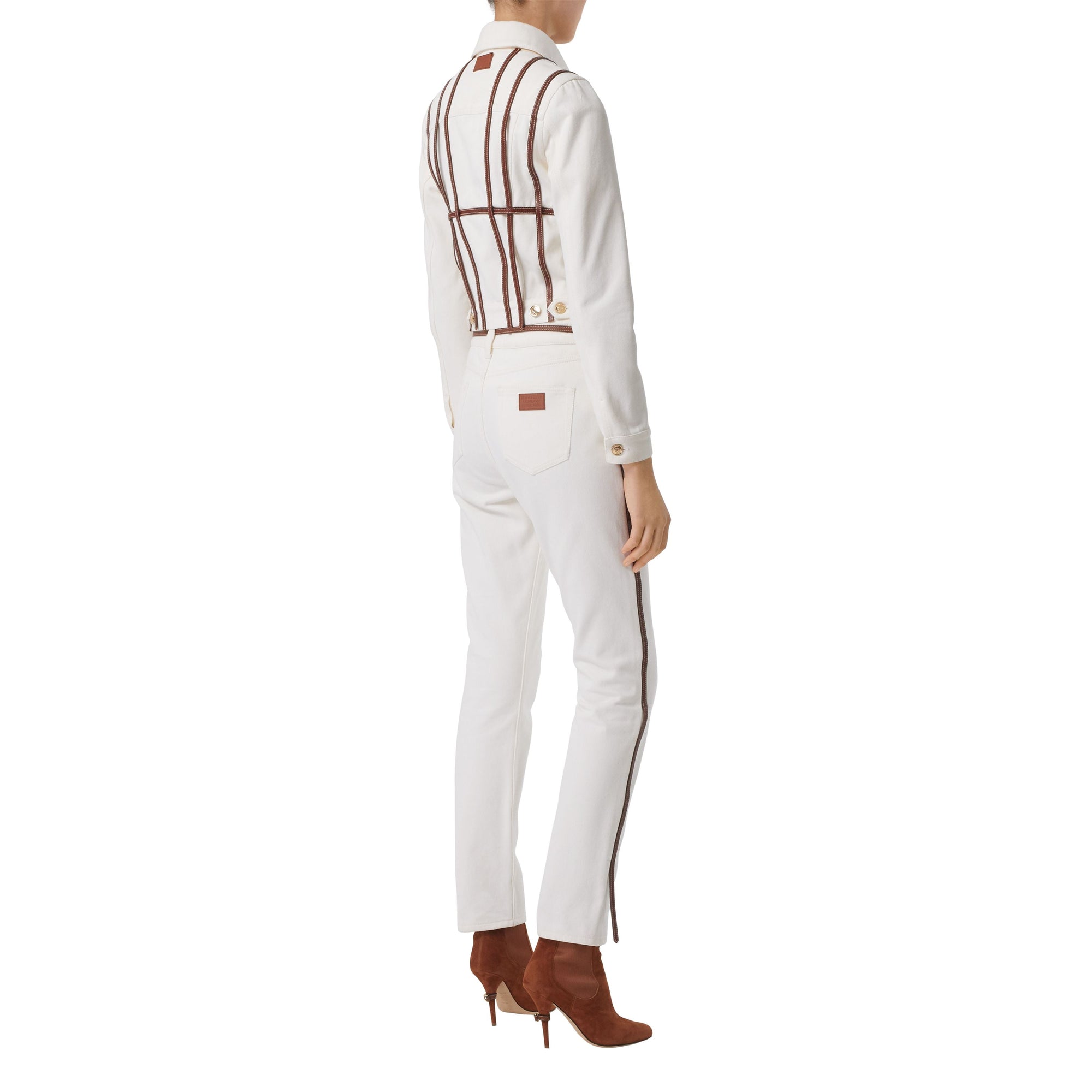 OFF WHITE Jean droit avec harnais en cuir