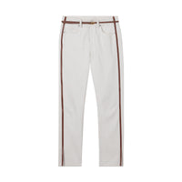OFF WHITE Jean droit avec harnais en cuir
