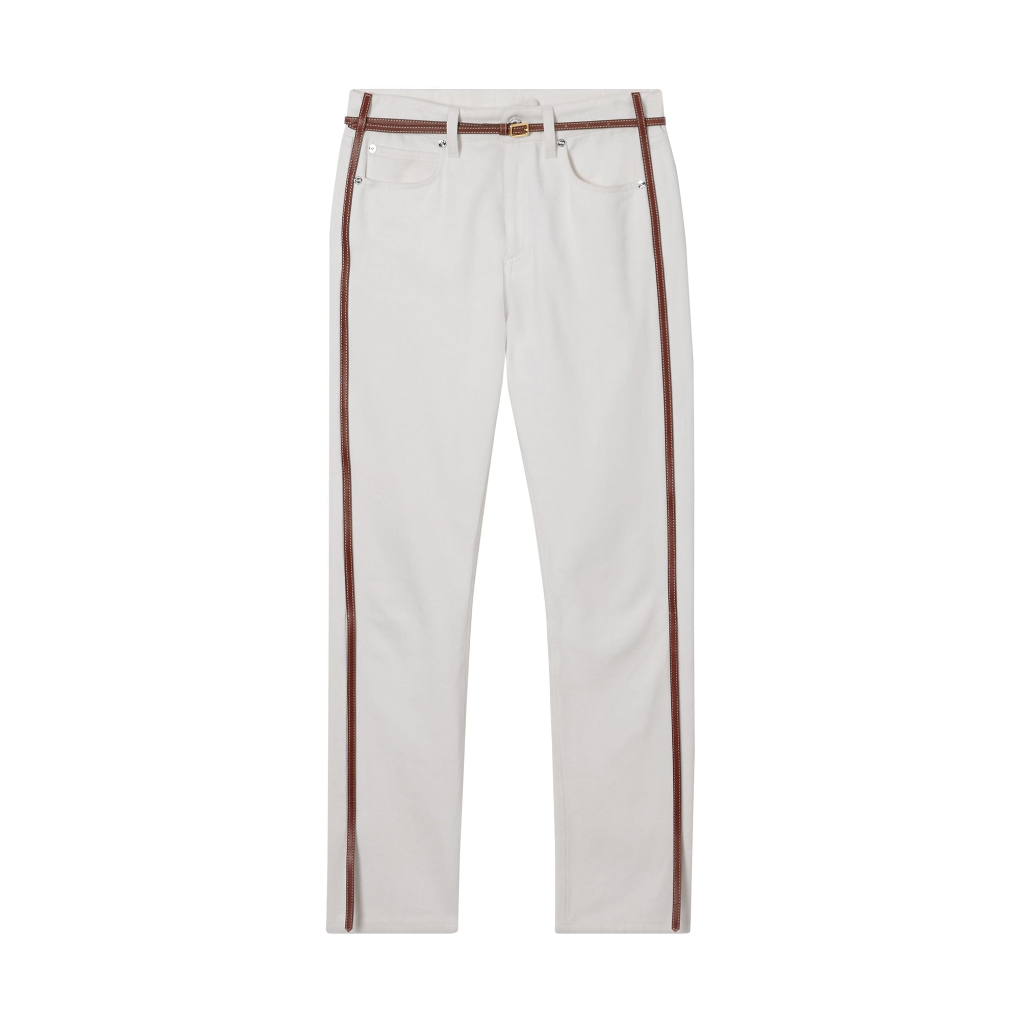 OFF WHITE Jean droit avec harnais en cuir