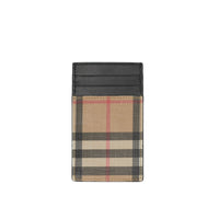 ARCHIVE BEIGE Porte-cartes en toile écologique et cuir Vintage check