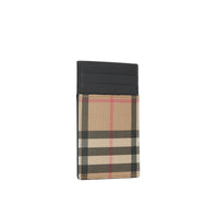 ARCHIVE BEIGE Porte-cartes en toile écologique et cuir Vintage check