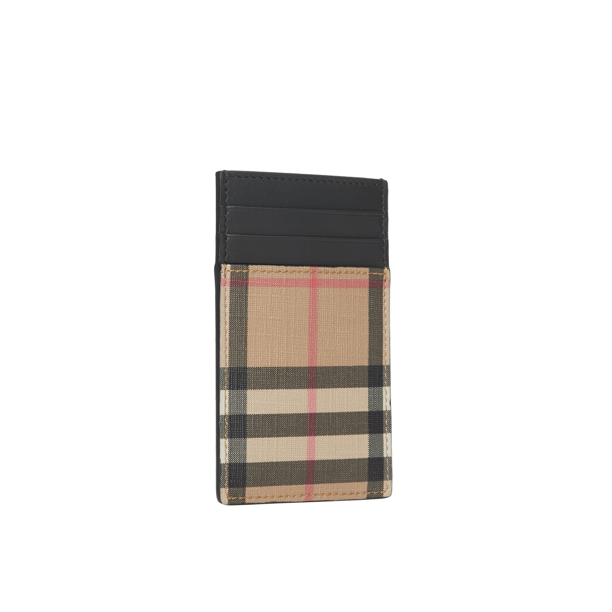 ARCHIVE BEIGE Porte-cartes en toile écologique et cuir Vintage check