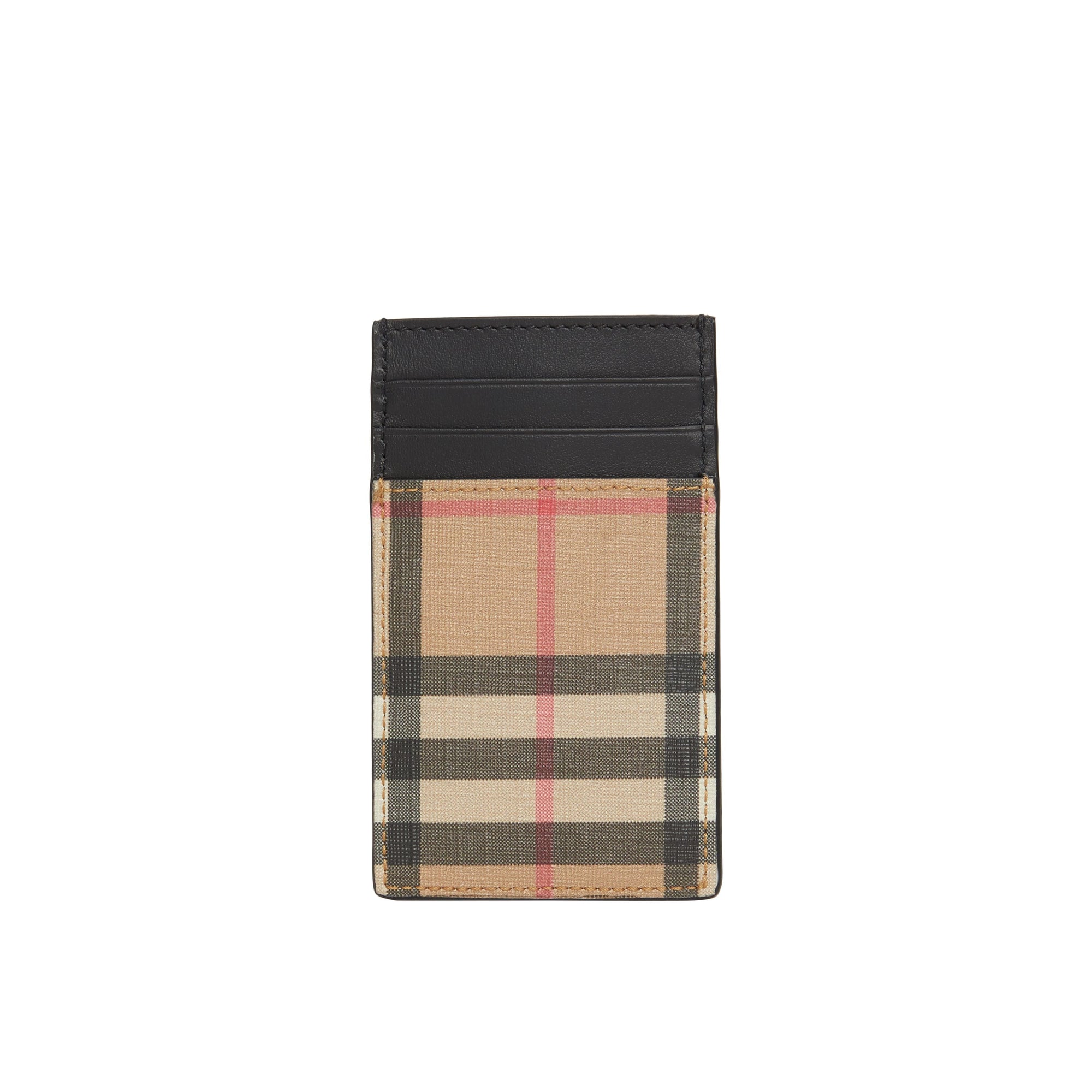 ARCHIVE BEIGE Porte-cartes en toile écologique et cuir Vintage check