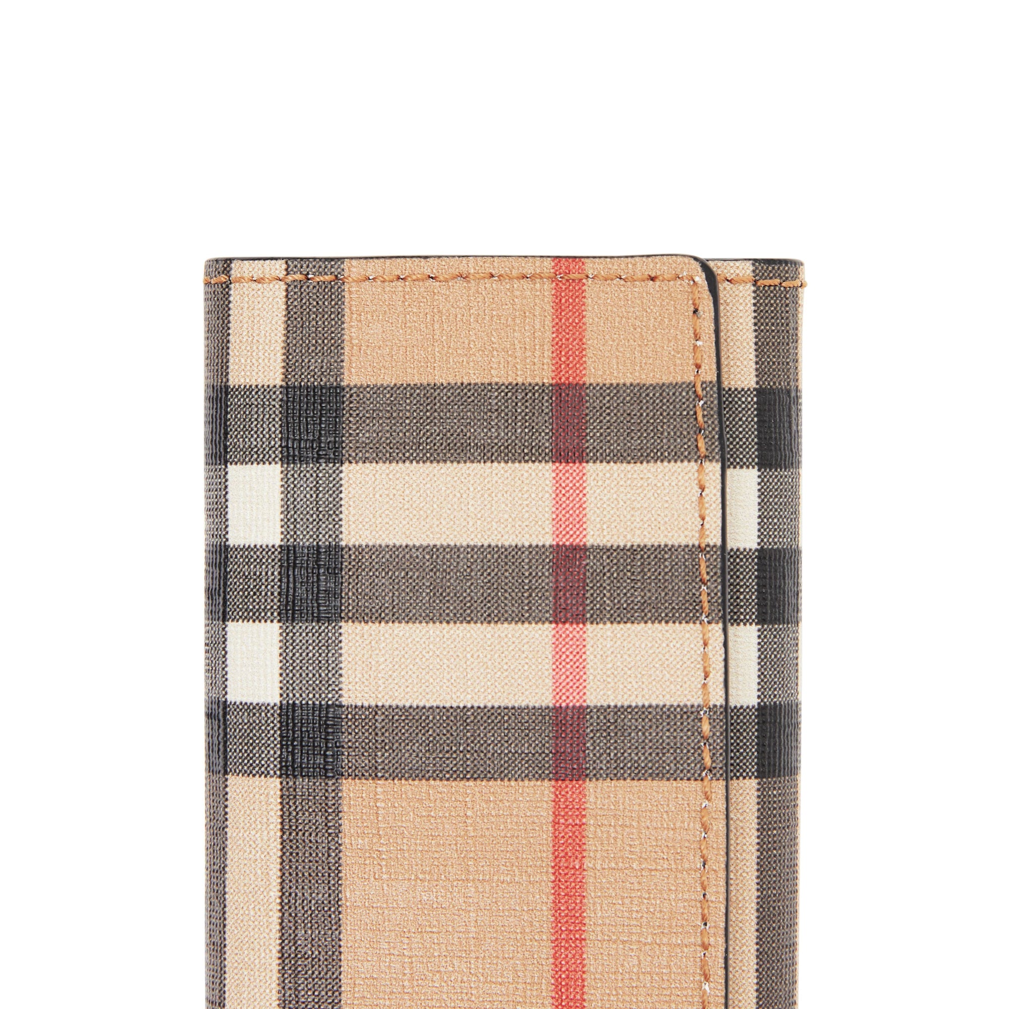 Étui pour clés en cuir et toile écologique Vintage check - Beige d'Archive