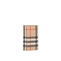 Étui pour clés en cuir et toile écologique Vintage check - Beige d'Archive