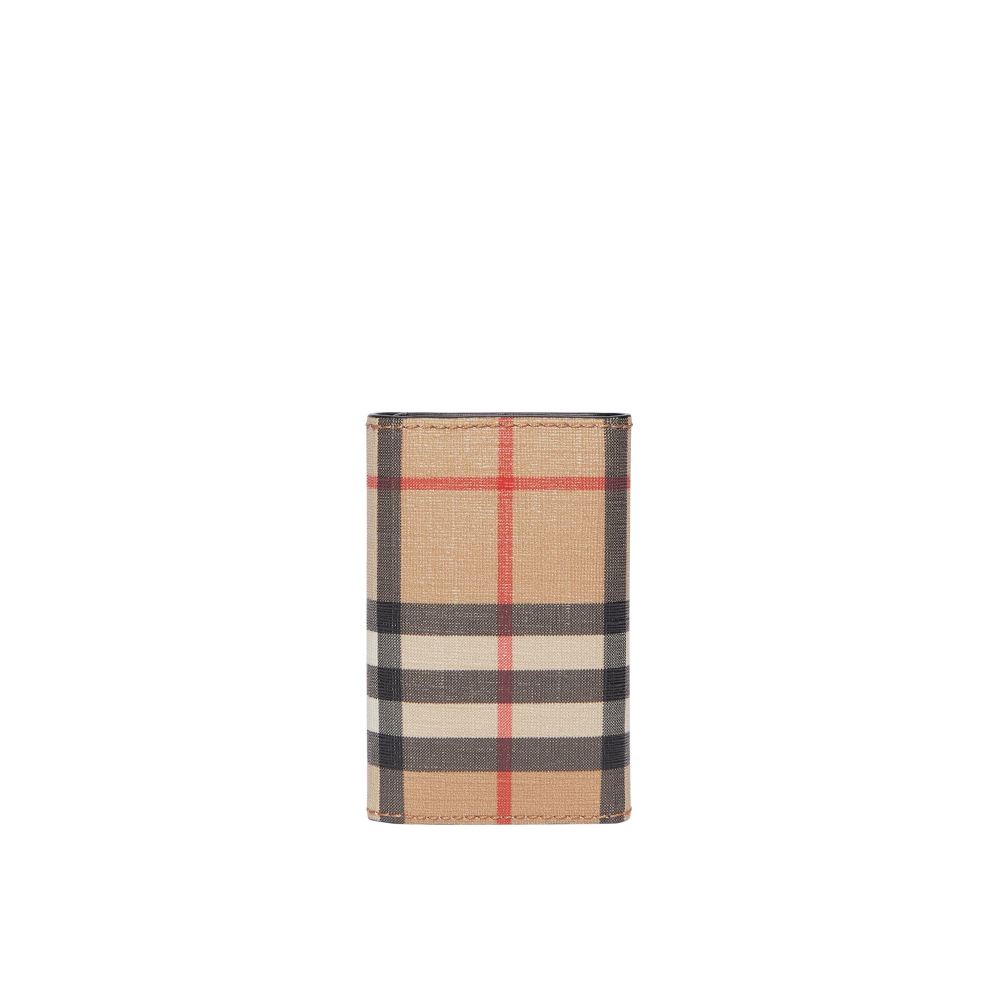 Étui pour clés en cuir et toile écologique Vintage check - Beige d'Archive