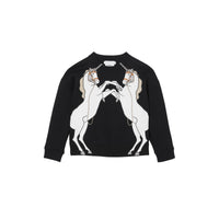 BLACK Sweat-shirt en jersey de coton à imprimé licorne